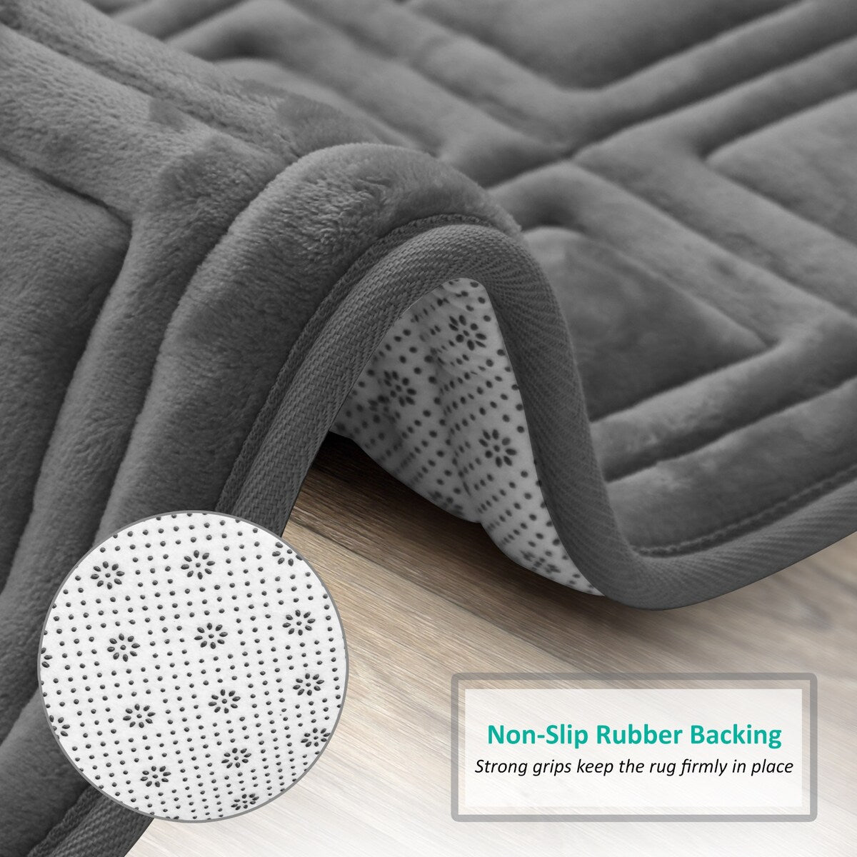 Clara Clark Ultra Soft Non Slip and Absorbent Bath Rug - Waffled Velvet Memory Foam Bath Mat