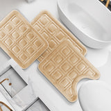 Clara Clark Ultra Soft Non Slip and Absorbent Bath Rug - Waffled Velvet Memory Foam Bath Mat