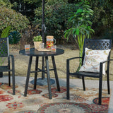 Claribelle 3-piece Black Patio Bistro Set with Round Table by Havenside Home