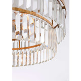 Clarisa 6-light Glam Crystal Glass Prism Drum Tiered Chandelier - Brushed Brass