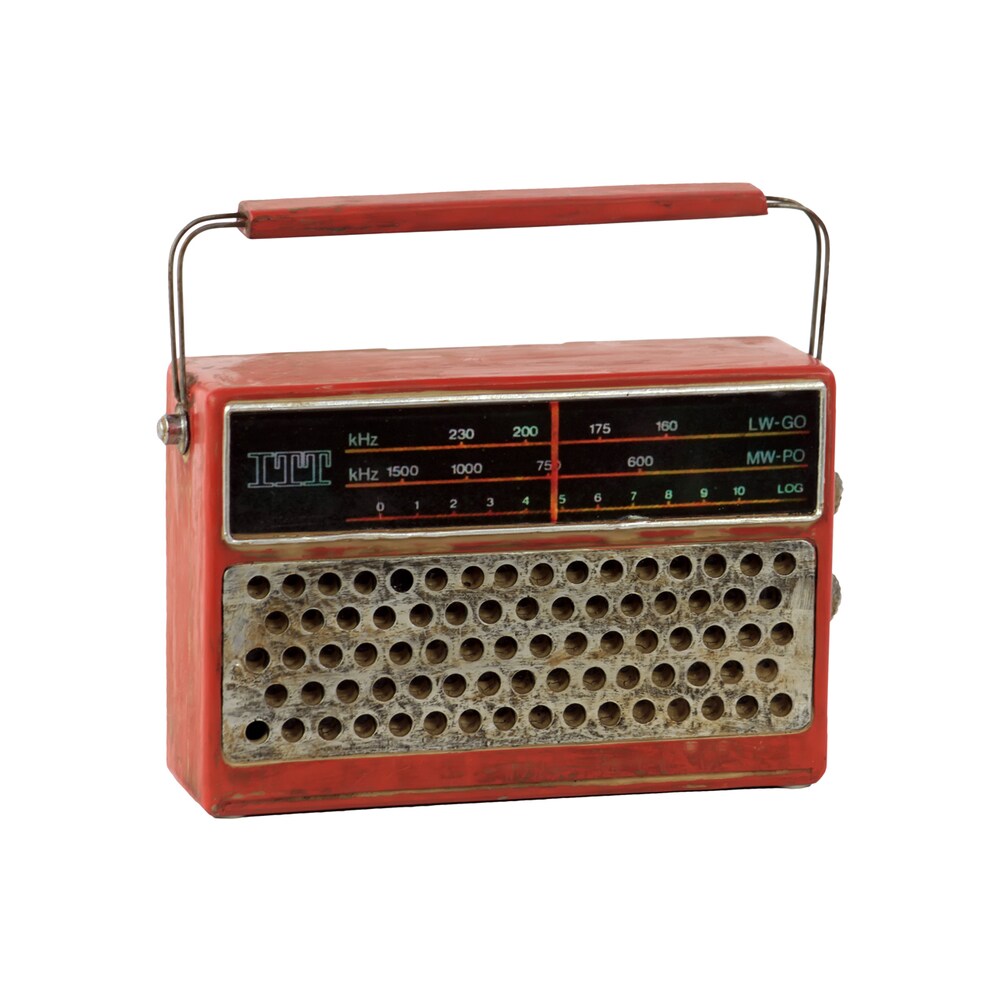 Classic 1980S Resin Radio In Red Color
