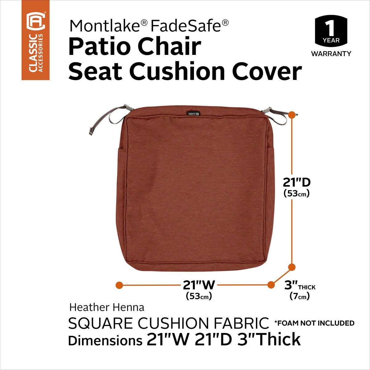 Classic Accessories Montlake Water-resistant Seat Cushion Slip Cover