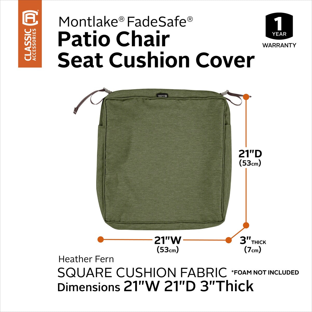 Classic Accessories Montlake Water-resistant Seat Cushion Slip Cover