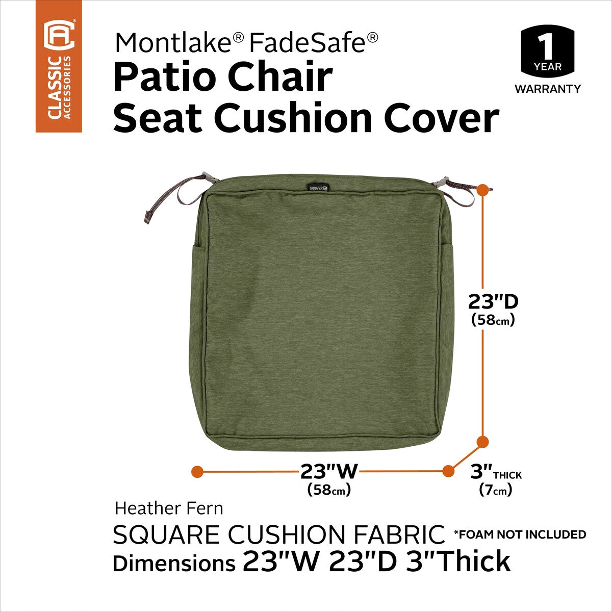 Classic Accessories Montlake Water-resistant Seat Cushion Slip Cover