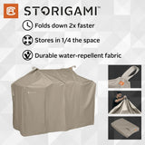 Classic Accessories Storigami Easy Fold Water-Resistant 64 Inch BBQ Grill Cover, Charcoal Black