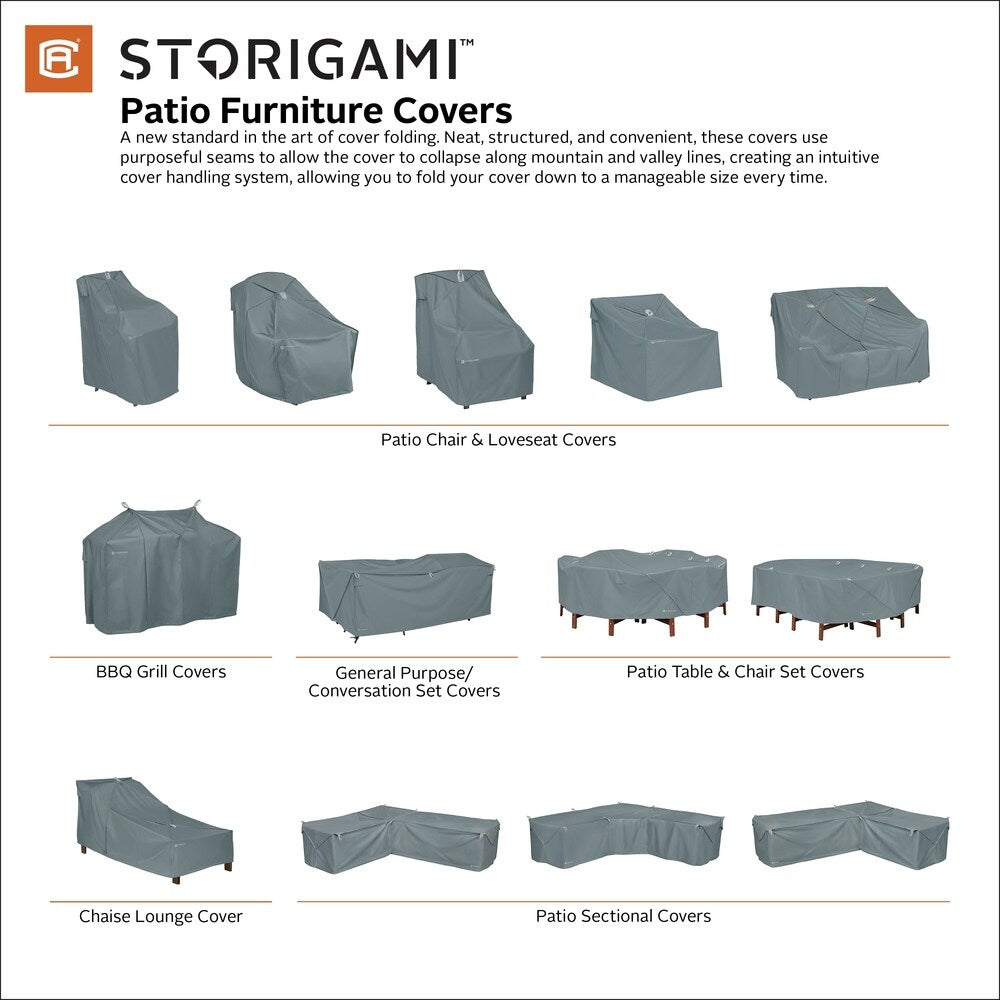 Classic Accessories Storigami Easy Fold Water-Resistant 64 Inch BBQ Grill Cover, Charcoal Black
