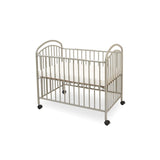Classic Arched Compact White Metal Non-folding Crib