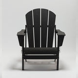 Classic Black Folding Plastic Outdoor Adirondack Chair