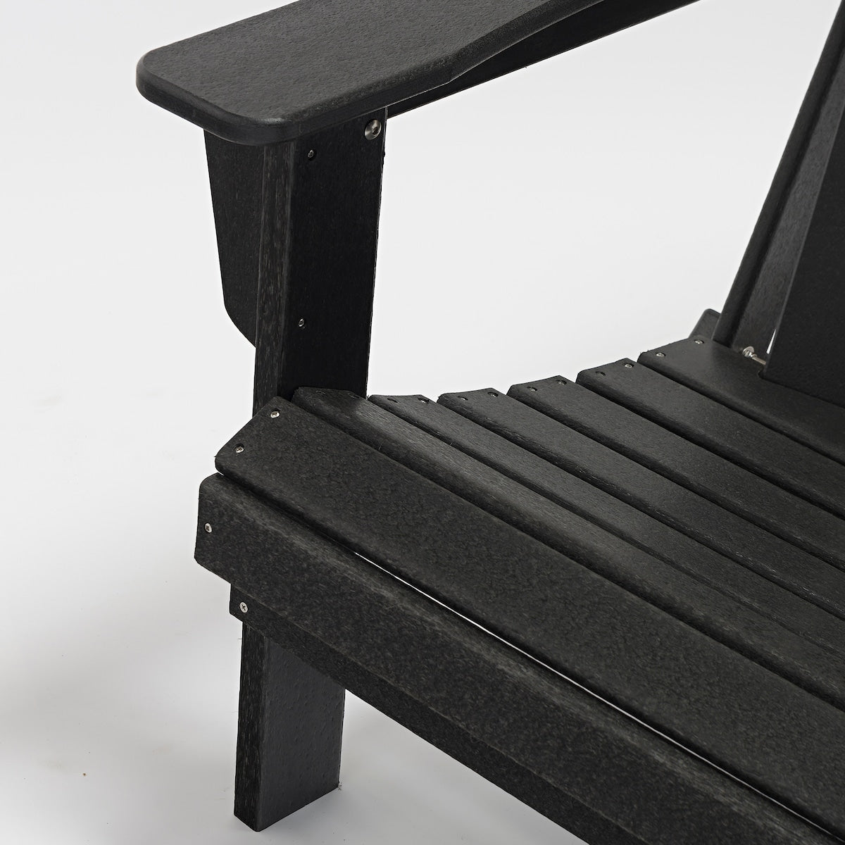 Classic Black Folding Plastic Outdoor Adirondack Chair