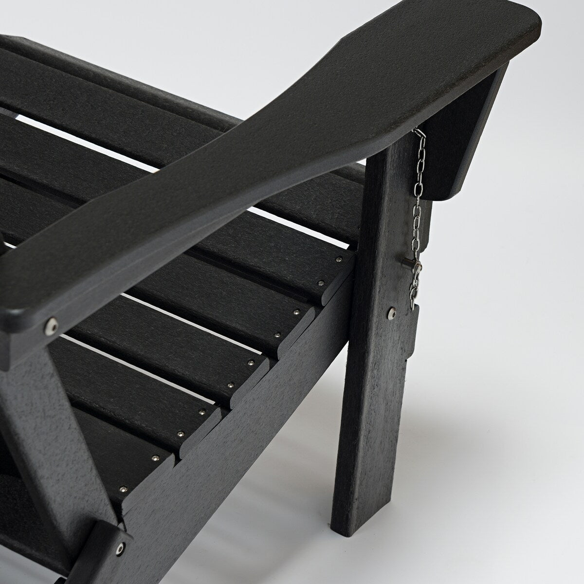 Classic Black Folding Plastic Outdoor Adirondack Chair