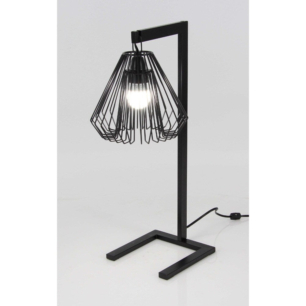 Benzara Black Metal Wire Table Lamp