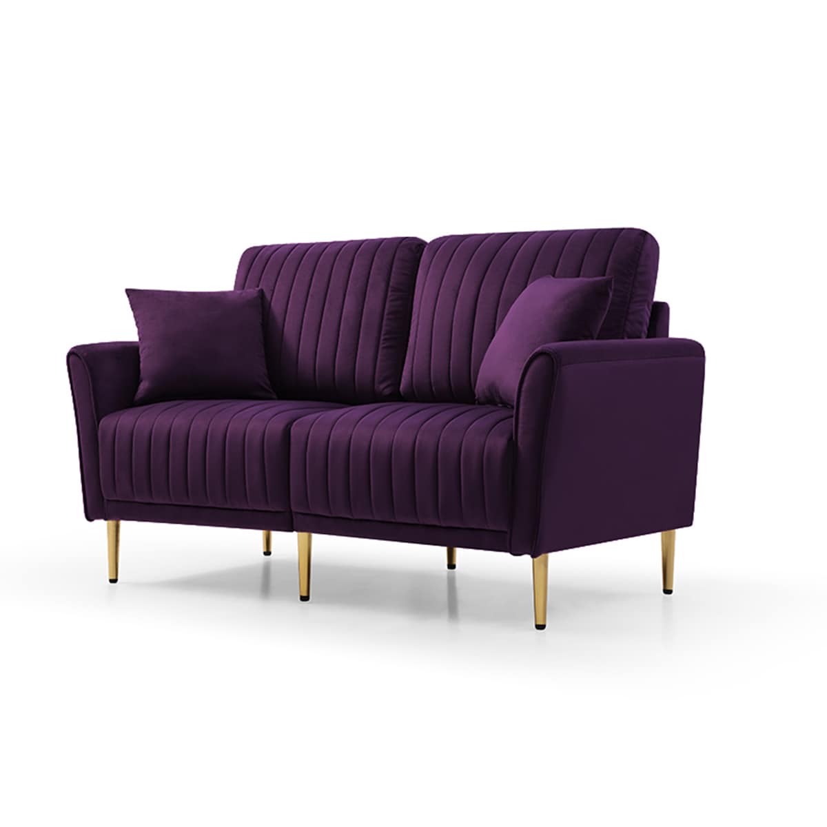 Classic Clean-lined Style Loveseat Sofa Velvet 2-seater Sofa
