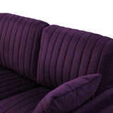 Classic Clean-lined Style Loveseat Sofa Velvet 2-seater Sofa