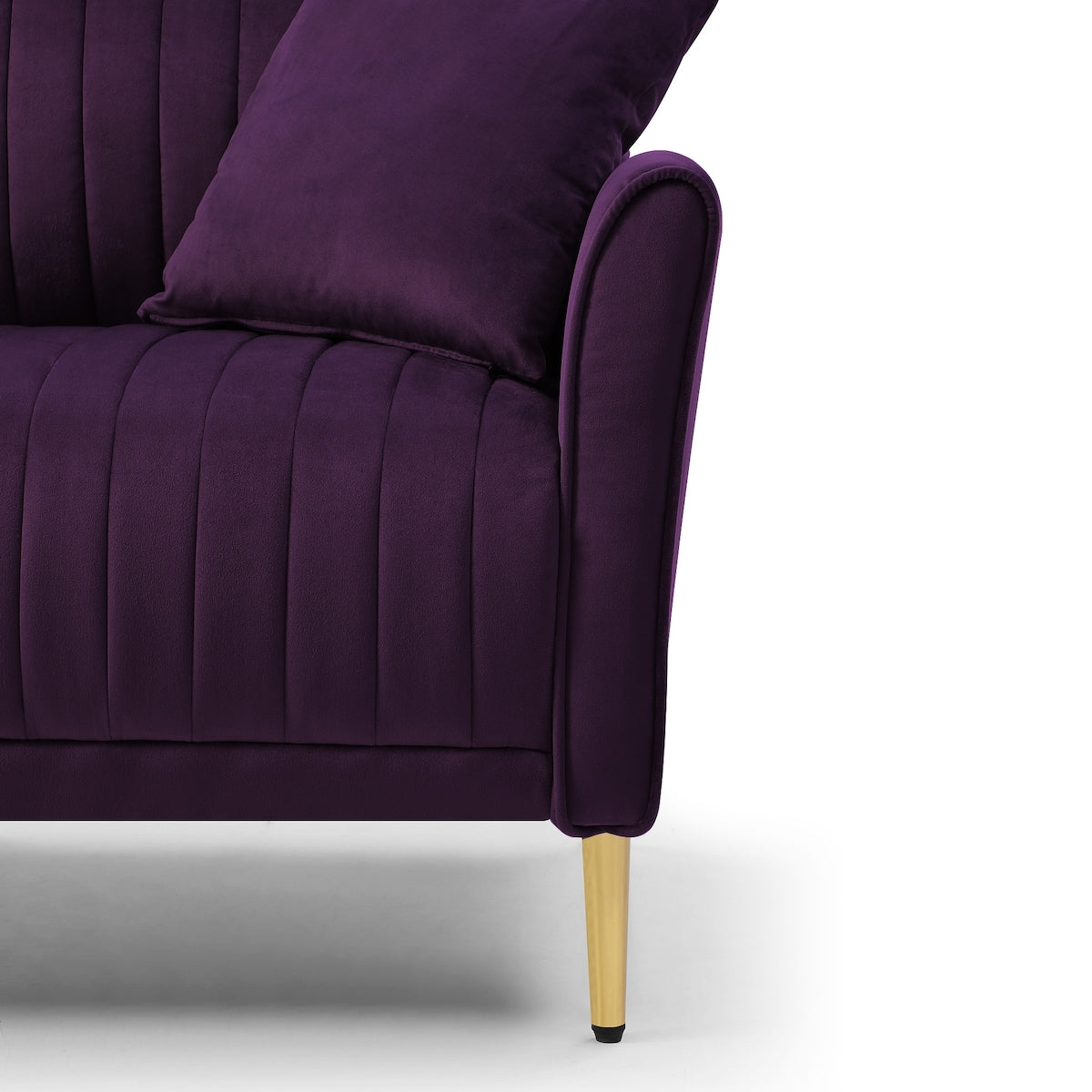 Classic Clean-lined Style Loveseat Sofa Velvet 2-seater Sofa
