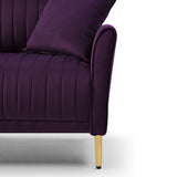 Classic Clean-lined Style Loveseat Sofa Velvet 2-seater Sofa