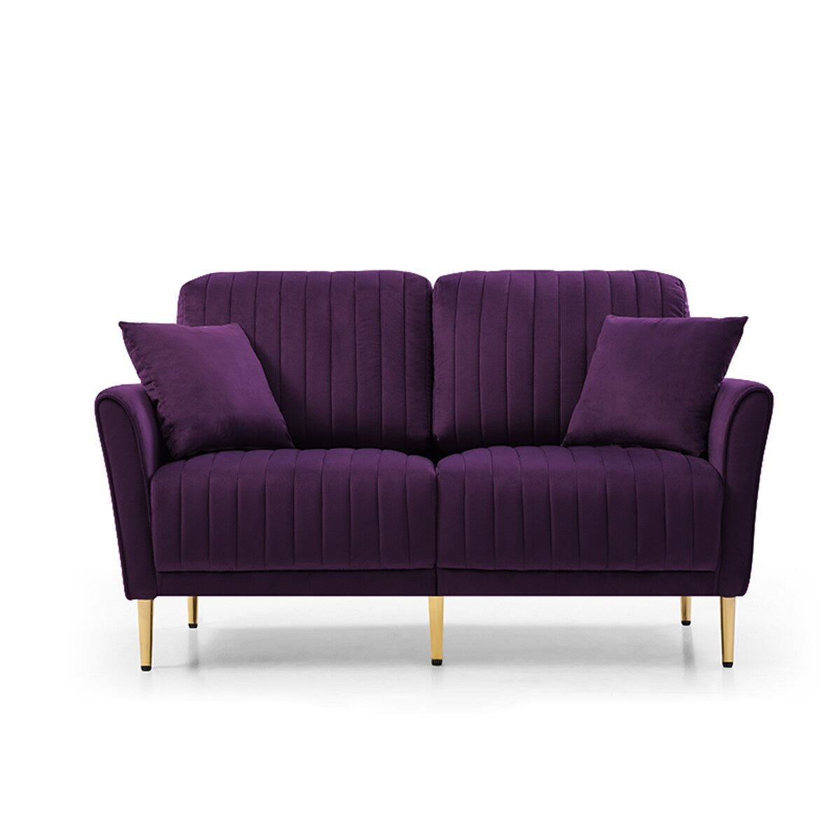 Classic Clean-lined Style Loveseat Sofa Velvet 2-seater Sofa