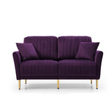 Classic Clean-lined Style Loveseat Sofa Velvet 2-seater Sofa