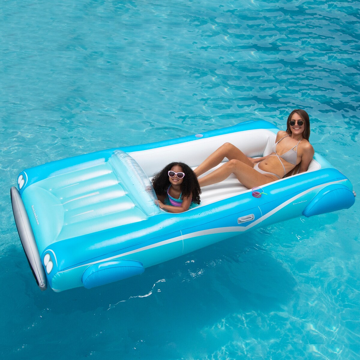 Classic Convertible Car Swimming Pool Lounger Float - 8.75' - Blue