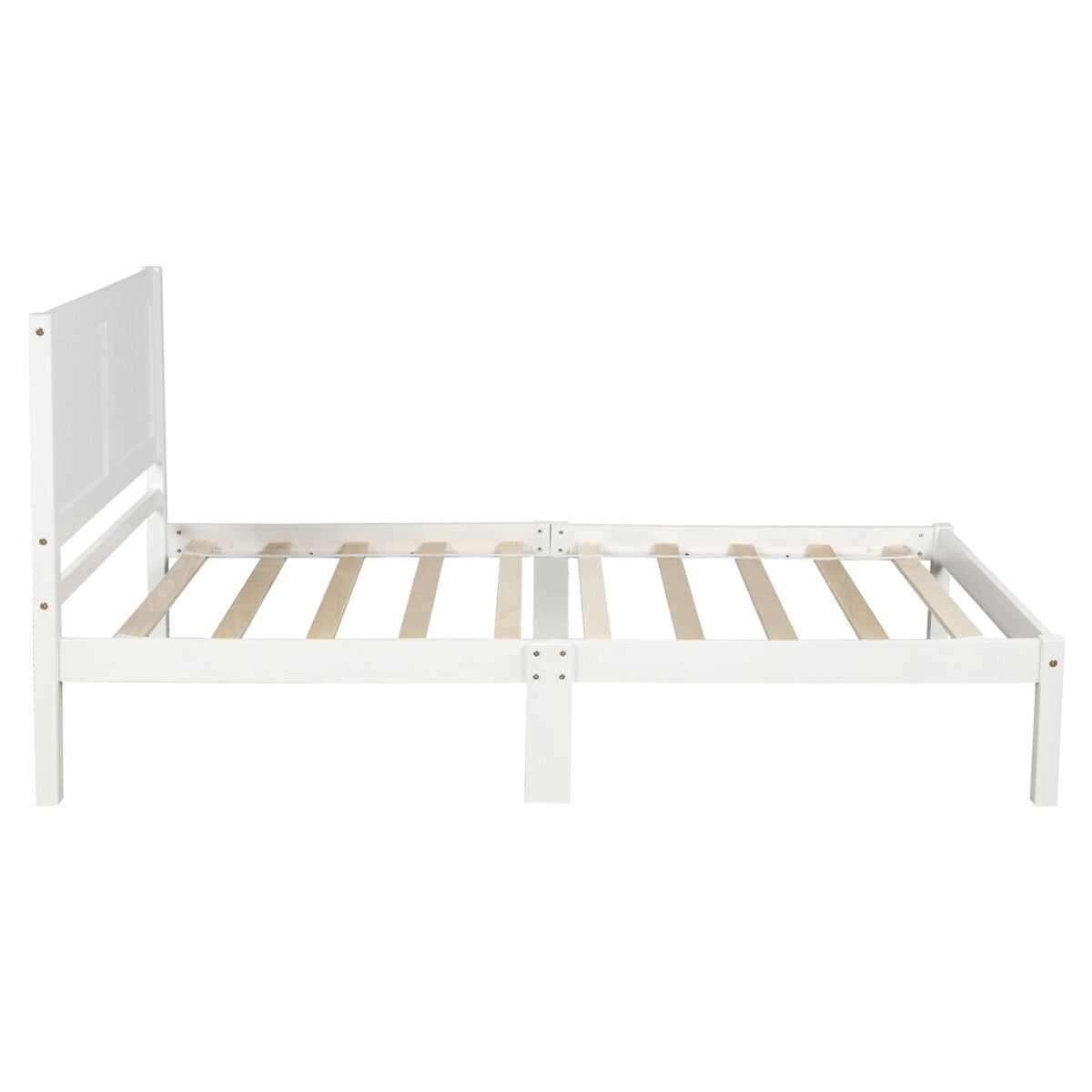 Classic Design Twin Size Pine Wood Platform Bed with Headboard & Wood Slats for Support , No Box Spring Needed