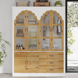 Classic Elegance Armoire Expandable Rustic Wardrobe with Glass Door