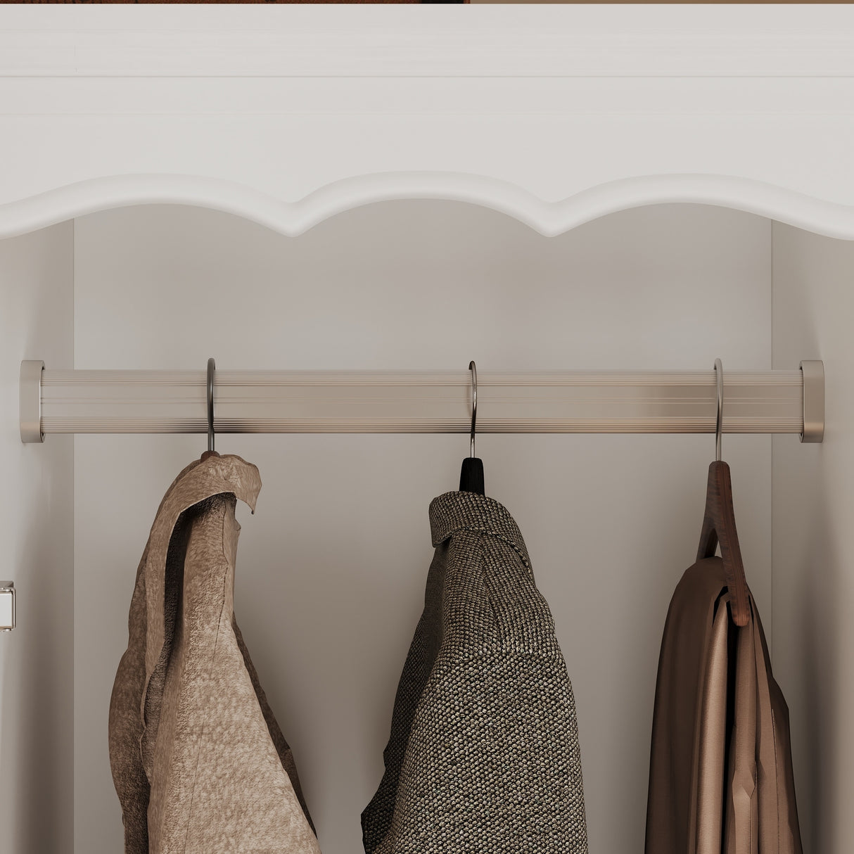Classic Elegance Armoire Expandable Rustic Wardrobe with Glass Door