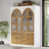 Classic Elegance Armoire Expandable Rustic Wardrobe with Glass Door