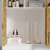Classic Elegance Armoire Expandable Rustic Wardrobe with Glass Door