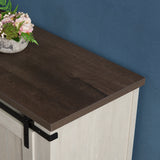 Classic Farmhouse TV Stand with Sliding Doors and Open Storage - 15.75 x 54.50 x 30.50