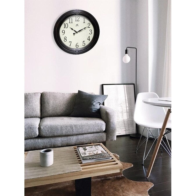 Classic Indoor 23 inch Decorative Brown Indoor Wall Clock - 23 x 2.25 x 23