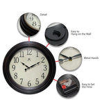 Classic Indoor 23 inch Decorative Brown Indoor Wall Clock - 23 x 2.25 x 23