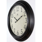 Classic Indoor 23 inch Decorative Brown Indoor Wall Clock - 23 x 2.25 x 23