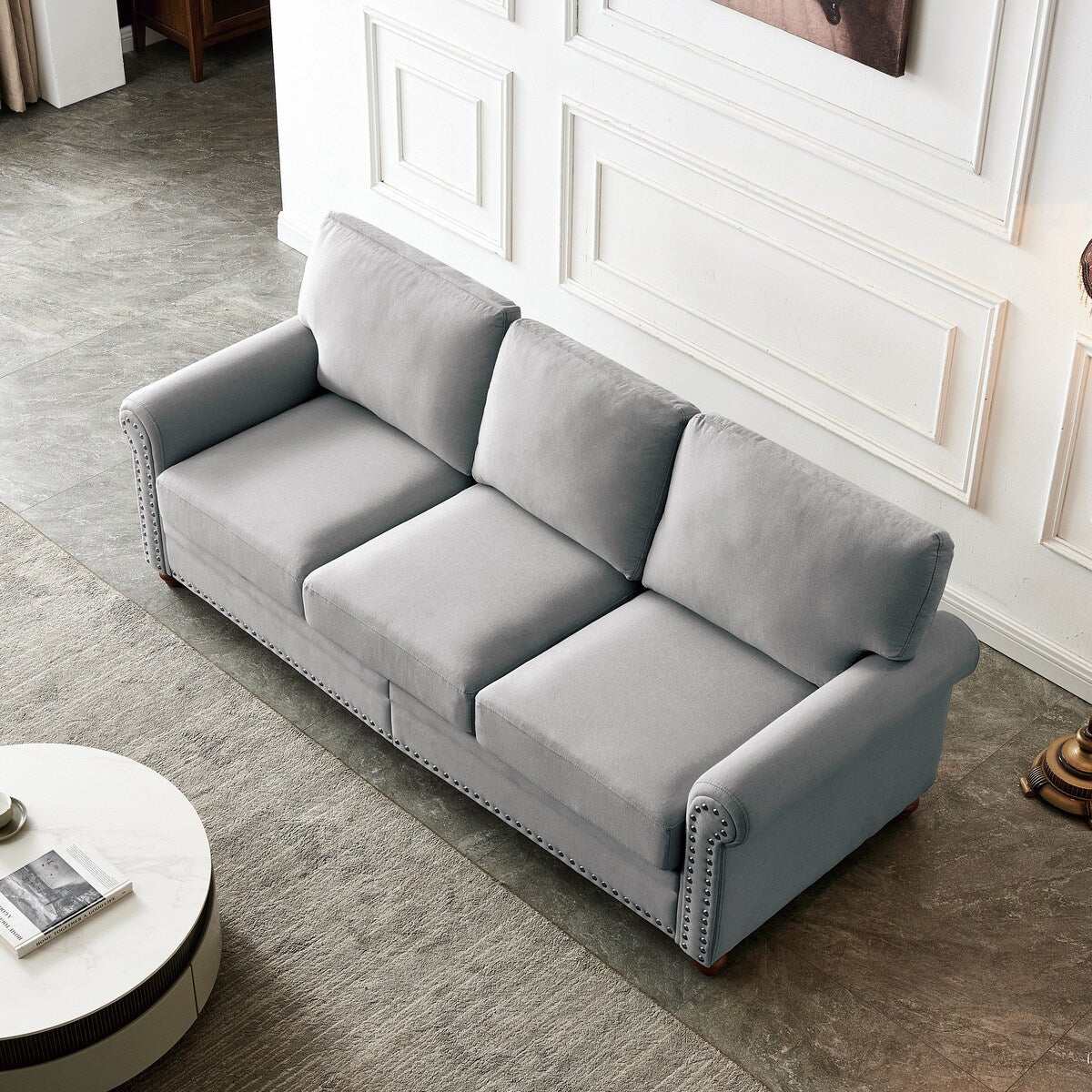 Classic Living Room Sofa 3-seat with Nails