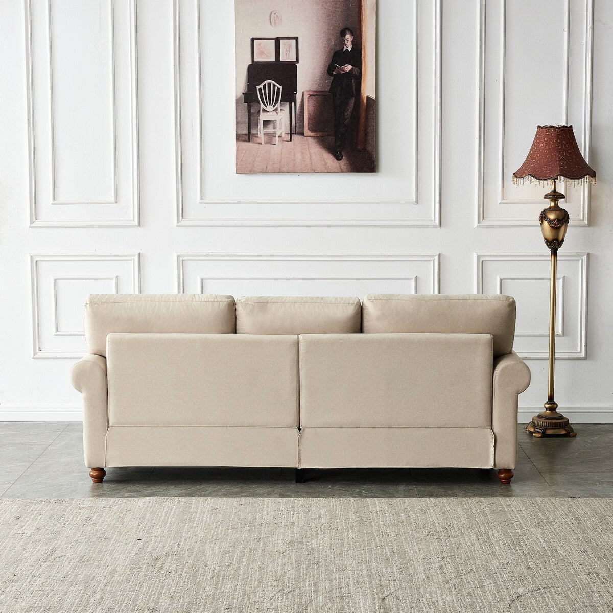 Classic Living Room Sofa 3-seat with Nails