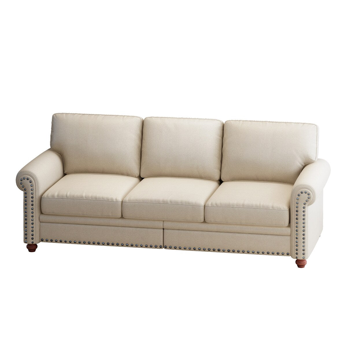 Classic Living Room Sofa 3-seat with Nails