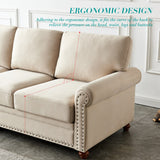 Classic Living Room Sofa 3-seat with Nails