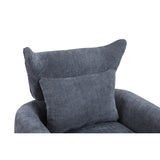Classic Mid Century 360-degree Swivel Accent Chair, Dusty Blue Linen
