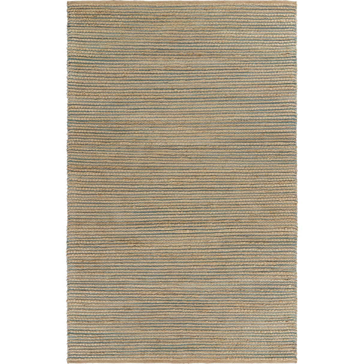 Sevita Organic Jute Woven Area Rug, Natural and Blue