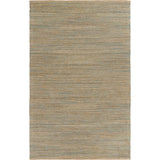 Sevita Organic Jute Woven Area Rug, Natural and Blue