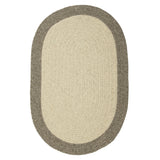 Classic Natural Border Braided Reversible 100% Wool Rug