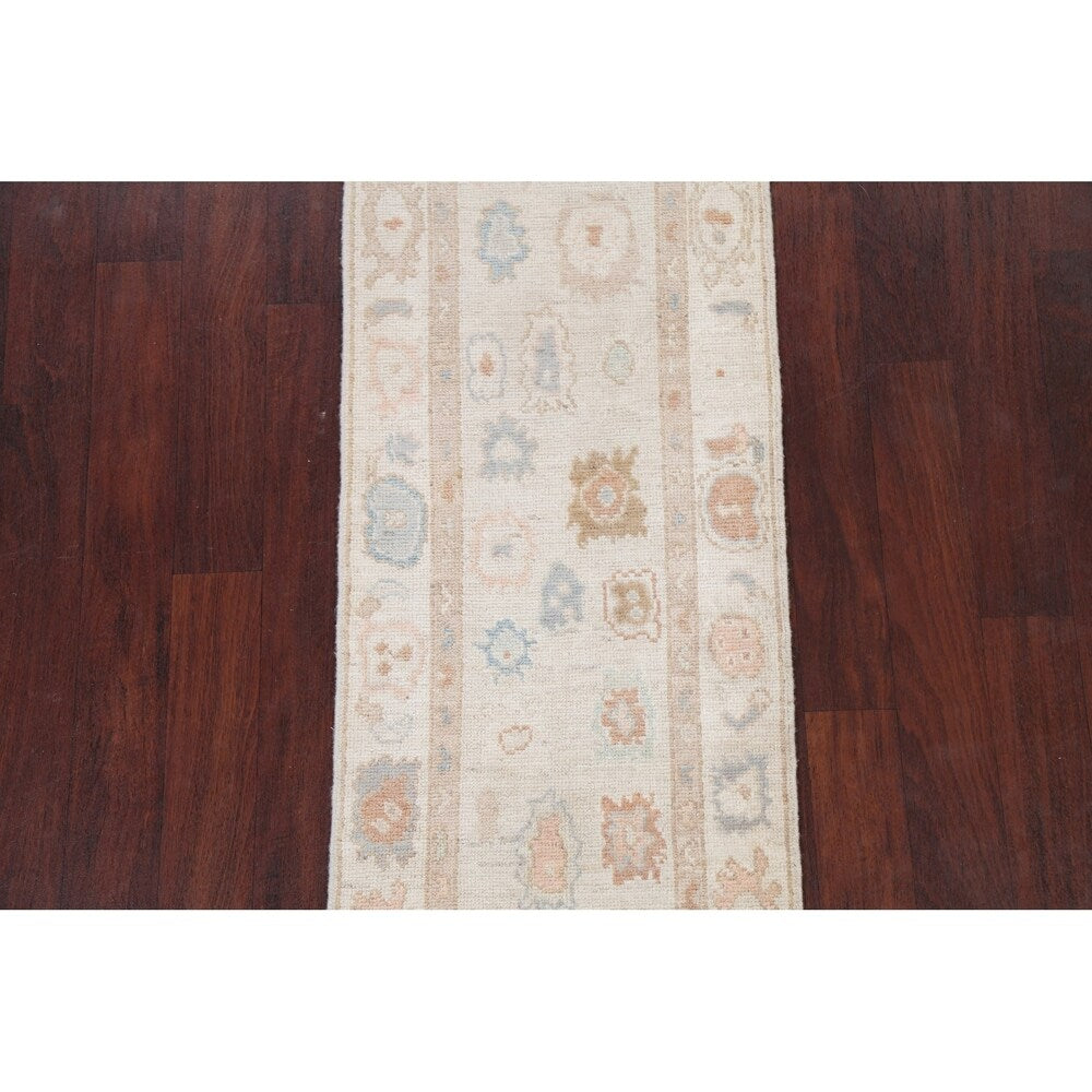 Classic Oushak Traditional Hand Knotted Oriental Wool Turkish Rug - 5'11" x 2'1" Runner
