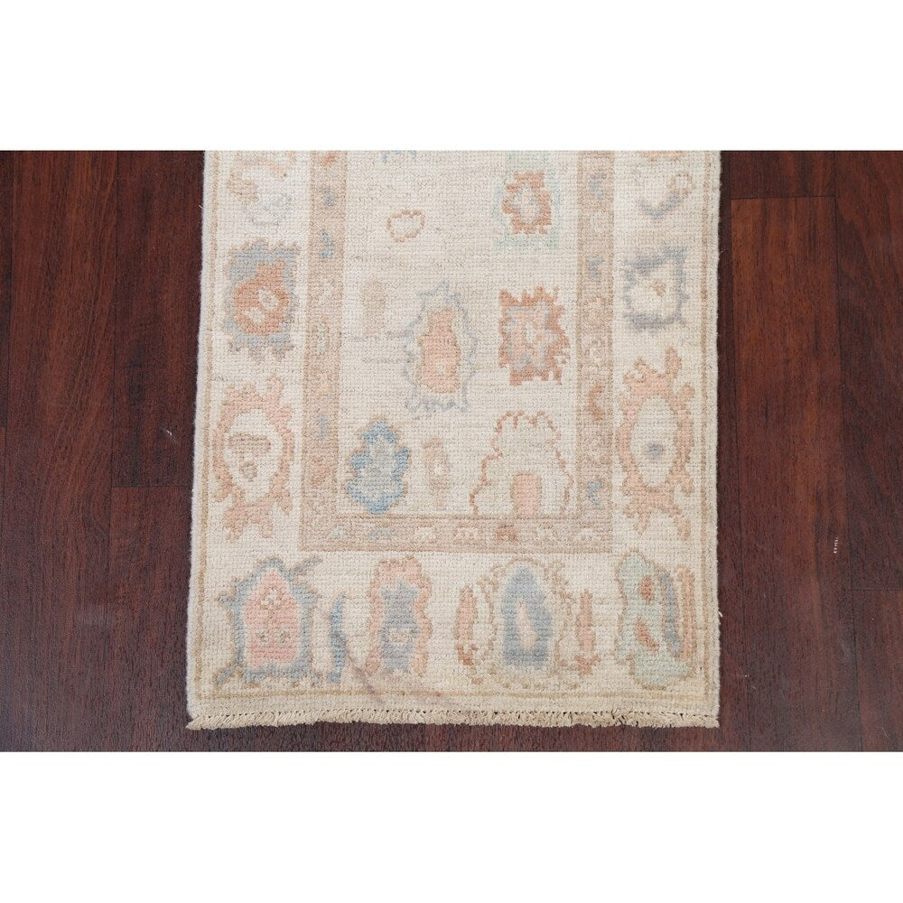 Classic Oushak Traditional Hand Knotted Oriental Wool Turkish Rug - 5'11" x 2'1" Runner