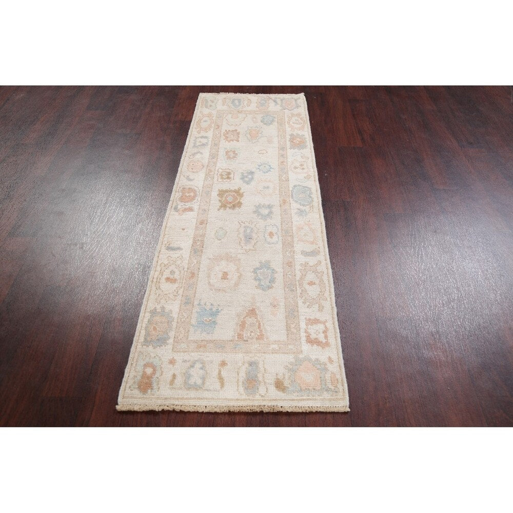 Classic Oushak Traditional Hand Knotted Oriental Wool Turkish Rug - 5'11" x 2'1" Runner