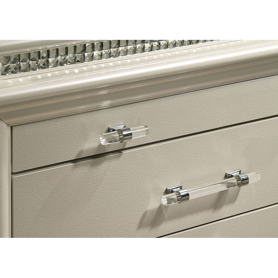 1pc Nightstand Only Contemporary Solid wood 2-Drawers Felt-lined