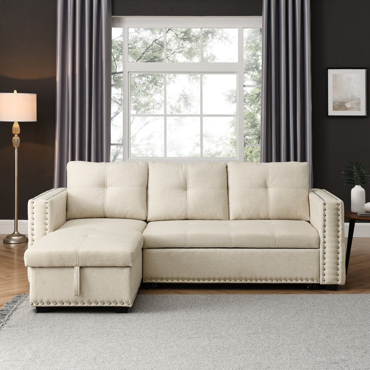 Classic Sectional sofa with pulled out bed