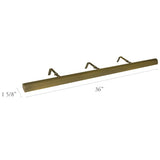 Classic Series LED Picture Light, Antique Brass, 36"