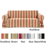 Classic Slipcovers Classic Stripe Cotton Loveseat Slipcover - N/A