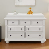 Classic Solid Wood 7-Drawers Dresser with Changing Topper, for Bedroom