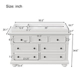 Classic Solid Wood 7-Drawers Dresser with Changing Topper, for Bedroom