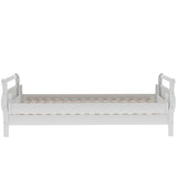 Classic Style Pine Wood Collapsible Platform Bed with 1 Under-bed Trundle, Twin, White
