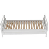 Classic Style Pine Wood Collapsible Platform Bed with 1 Under-bed Trundle, Twin, White